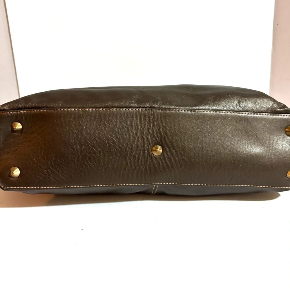 Michael  Rome Elegant Brown Leather Hobo Bag